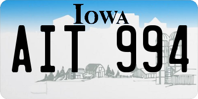 IA license plate AIT994