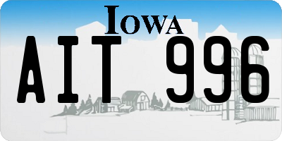 IA license plate AIT996