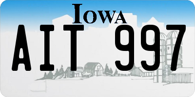 IA license plate AIT997