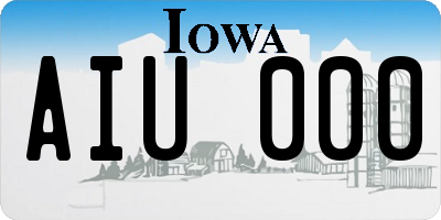 IA license plate AIU000