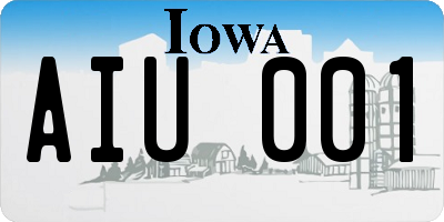 IA license plate AIU001