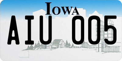IA license plate AIU005