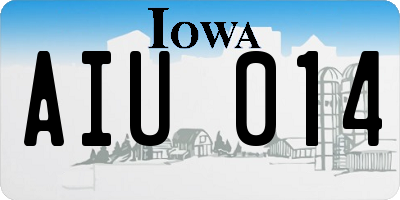 IA license plate AIU014