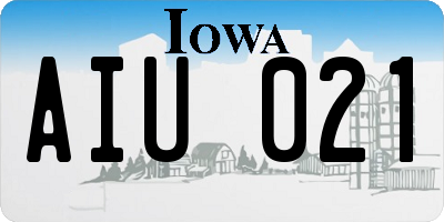 IA license plate AIU021