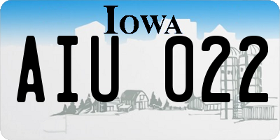 IA license plate AIU022