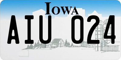 IA license plate AIU024