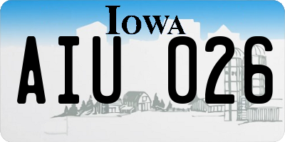 IA license plate AIU026