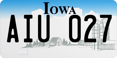 IA license plate AIU027