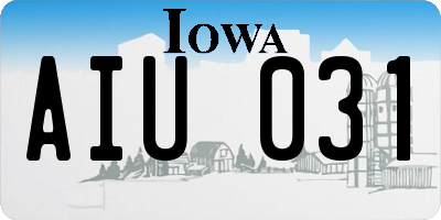 IA license plate AIU031