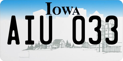 IA license plate AIU033