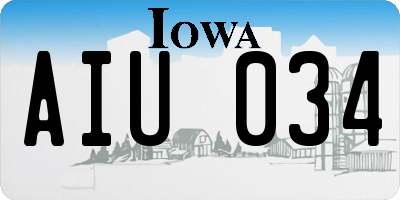 IA license plate AIU034