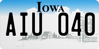IA license plate AIU040