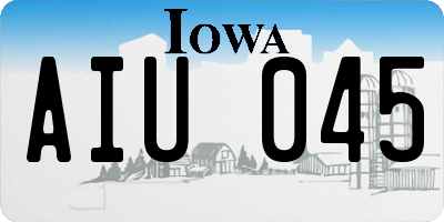 IA license plate AIU045