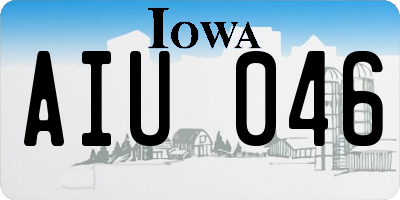 IA license plate AIU046