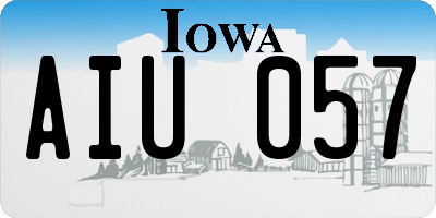 IA license plate AIU057