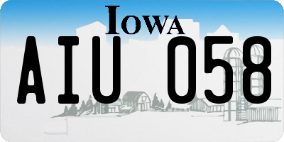 IA license plate AIU058