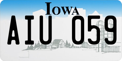 IA license plate AIU059