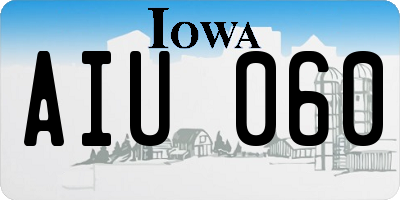 IA license plate AIU060