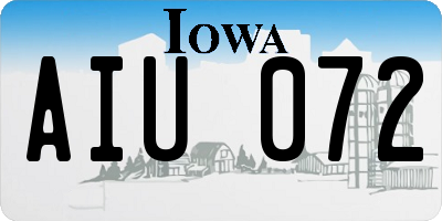 IA license plate AIU072