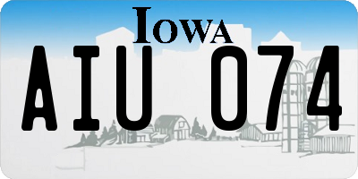 IA license plate AIU074