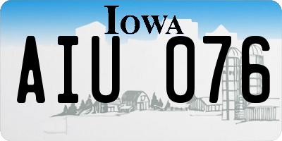 IA license plate AIU076