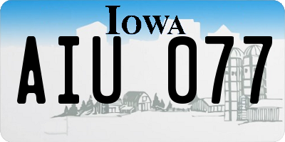 IA license plate AIU077