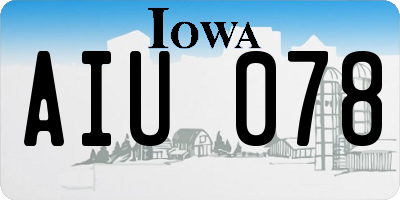 IA license plate AIU078