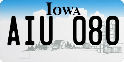IA license plate AIU080