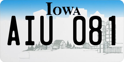 IA license plate AIU081