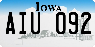 IA license plate AIU092