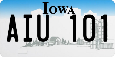 IA license plate AIU101