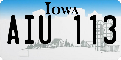IA license plate AIU113