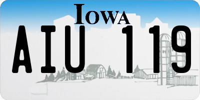 IA license plate AIU119