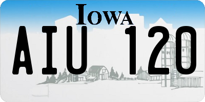 IA license plate AIU120