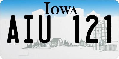 IA license plate AIU121