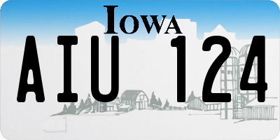 IA license plate AIU124