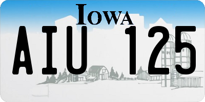 IA license plate AIU125
