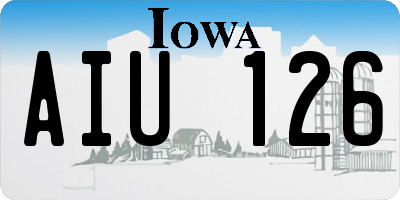 IA license plate AIU126