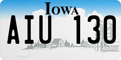 IA license plate AIU130