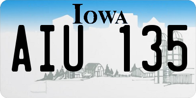 IA license plate AIU135