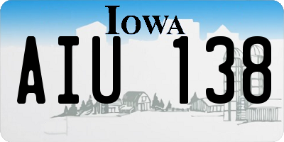 IA license plate AIU138