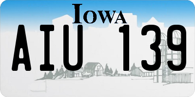 IA license plate AIU139
