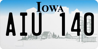 IA license plate AIU140