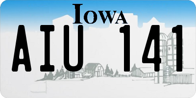 IA license plate AIU141