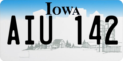 IA license plate AIU142