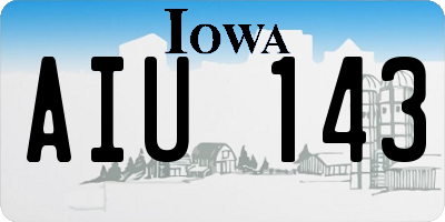 IA license plate AIU143