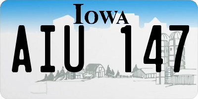 IA license plate AIU147