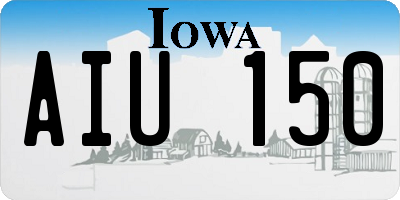 IA license plate AIU150