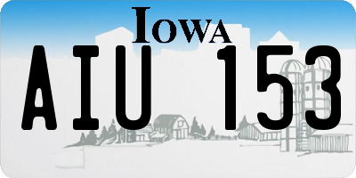 IA license plate AIU153