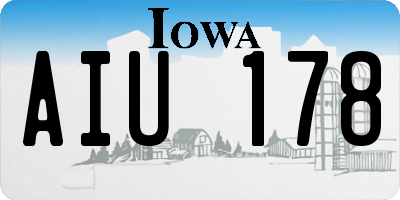 IA license plate AIU178